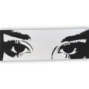 Black and White Eyes Screen Printed Cloth Sew-on Punk Patch