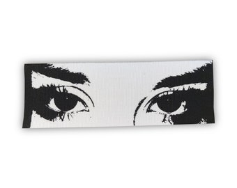 Black and White Eyes Screen Printed Cloth Sew-on Punk Patch