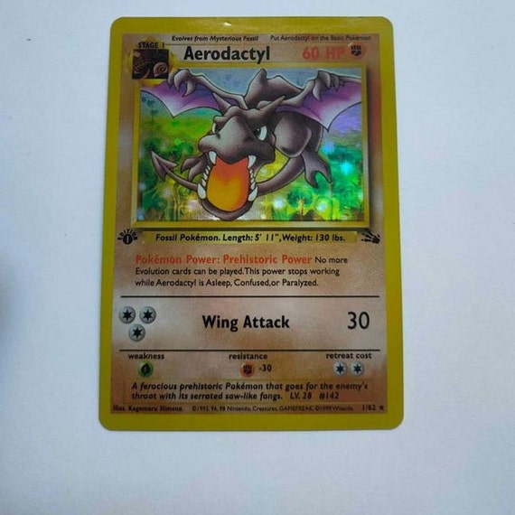 Aerodactyl Pokemon Card - 1st Edition Rare - Fossil 16/62 - Near Mint