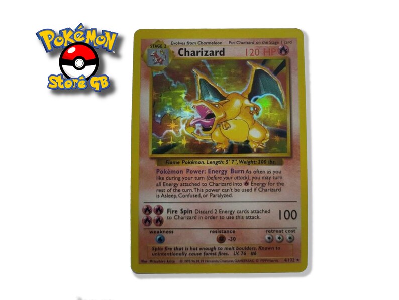 Charizard Holo Rare Base Set Pokemon Card 4/102 WOTC Etsy