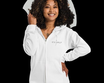 FAT GORILLA Branded UNISEX Zip Up Hoodie white sweatshirt jacket