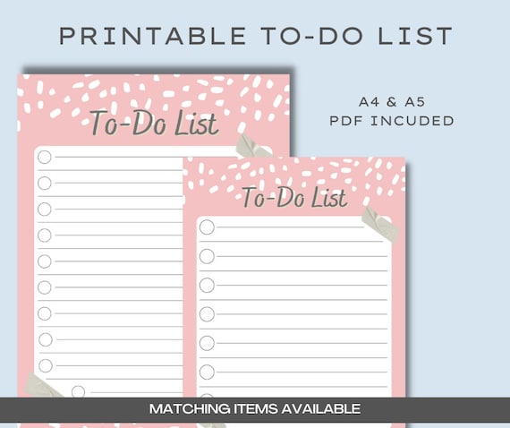 Printable To-do Lists Pink Confetti - Etsy