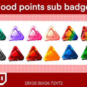 DBD Blood Point Sub Badges Twitch, 12 Different Colours