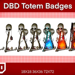DBD Totem, Hex, Boon Twitch Badges. 7 Progressive Badges.