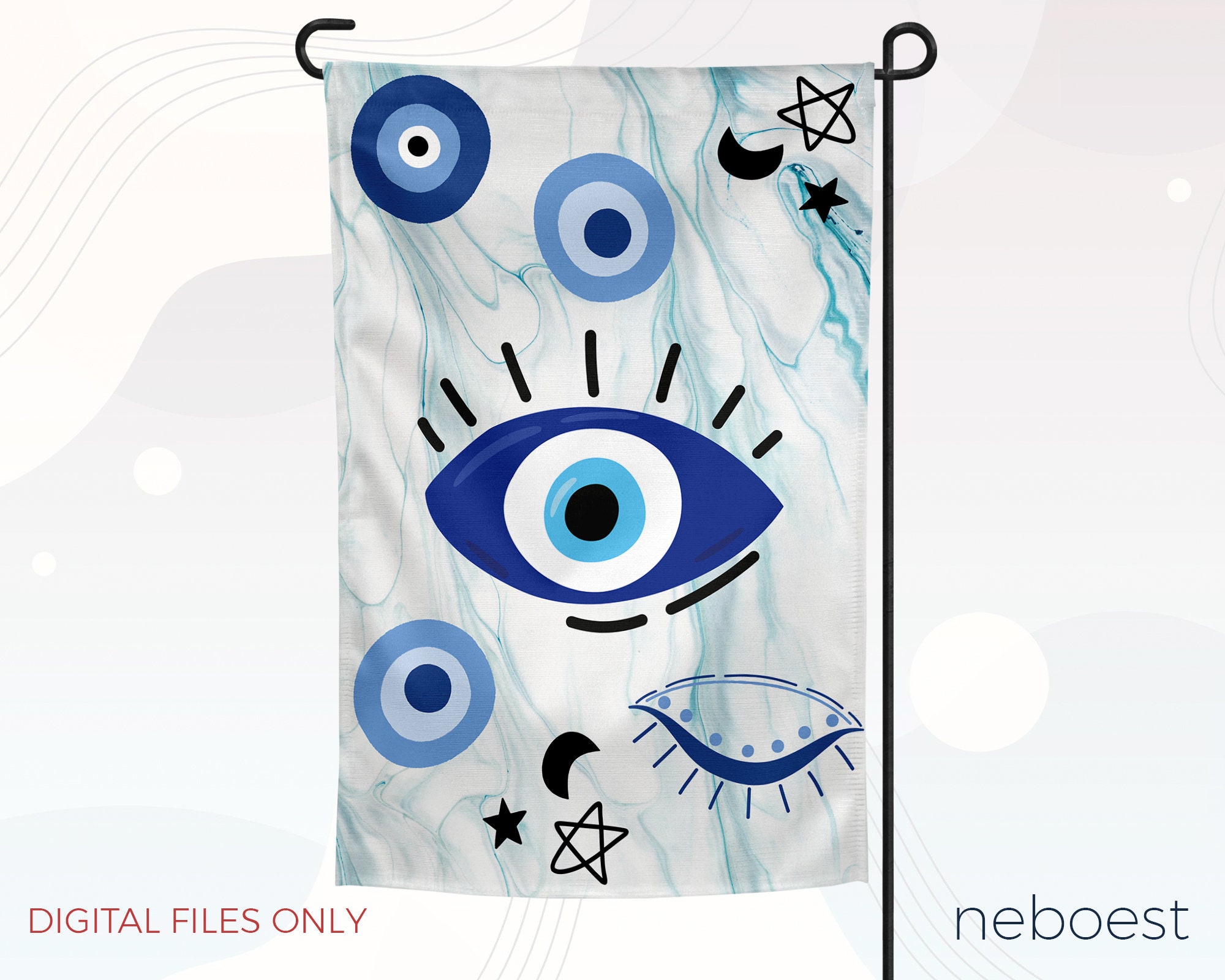 Garden Flag Evil Eye Sublimation Garden Flag Evil Eye Decor Sublimation ...