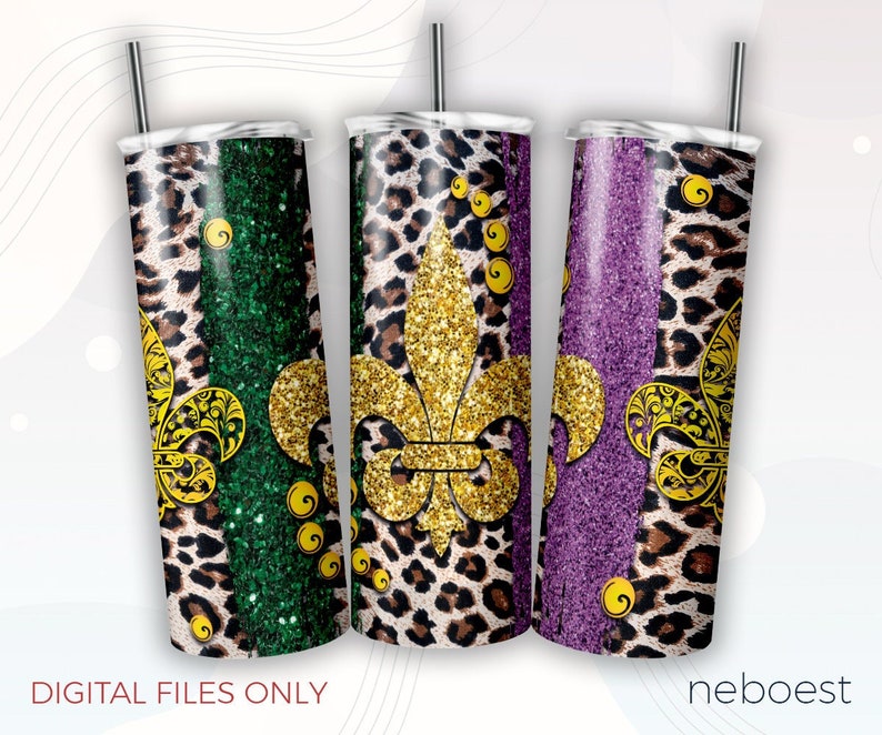 mardi gras tumbler with handle