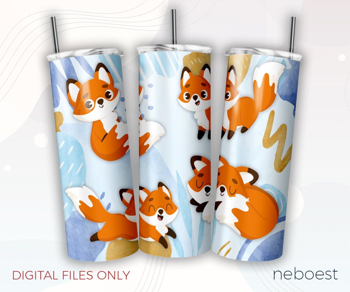 Fox Tumbler Wrap Design 20oz Tumbler PNG Download Seamless - Etsy