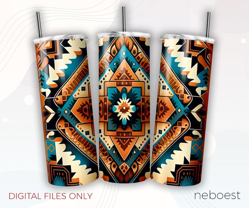 20oz Tumbler Wrap Native American Design Seamless Wrap Etsy