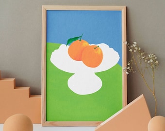 Modern Oranges : Contemporary digital Still Life, Instant Download, Wall Print, Digital Download Print, Wall Decor, Wall Art