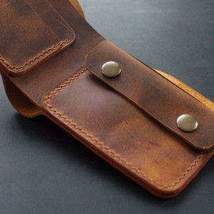 Portefeuille à deux volets mince avec poche avant Pince à billets simple Porte-cartes en cuir véritable minimaliste Argent effet vieilli Porte-cartes élégant et personnalisable