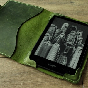 Custodia in pelle Kindle Paperwhite 2024 Signature Edition 6.8 Custodia Kindle verde smeraldo personalizzata Custodia per e-reader Custodia per e-book