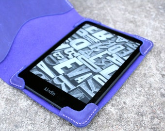 Kindle Paperwhite 2021 lederen tas handtekening editie 6.8 schrijver gepersonaliseerde violet blauwe Kindle cover Ereader case Ebook cover