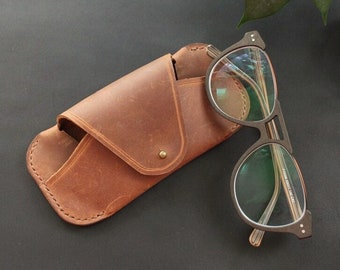 Étui à lunettes en cuir fait main, porte-lunettes traditionnel en cuir véritable, lunettes de soleil personnalisées personnalisables, couleurs personnalisées, couverture souple