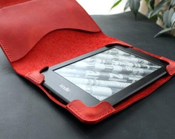 New 2024 Kindle Paperwhite 12th generation Signature edition leather case smart scarlet red
