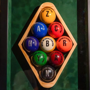 Custom snookerset luxe poolballen met gegraveerd logo of bericht, gepersonaliseerd biljartcadeau voor poolspelers en liefhebbers