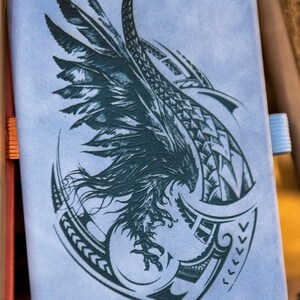 Libreta portátil personalizable, bloc de notas A5. Cuero grueso y suave, portalápices