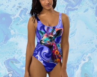 One-Piece Swimsuit Giraffe