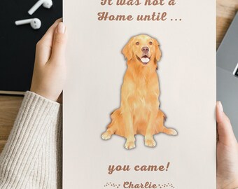 Spersonalizowana grafika z golden retrieverem: nadruk z imieniem psa (do pobrania w wersji cyfrowej)