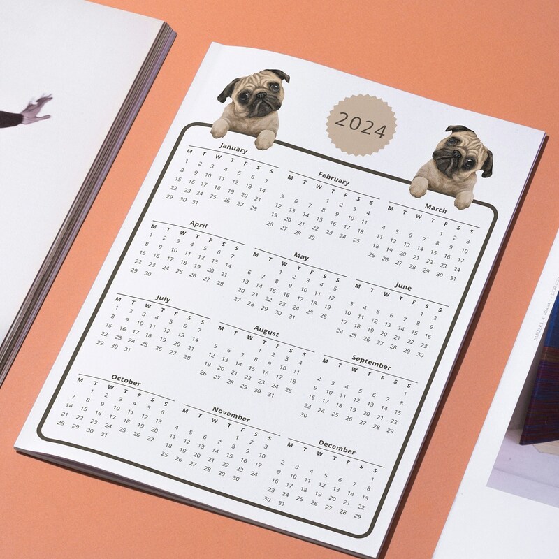 Pug Calendar - Etsy
