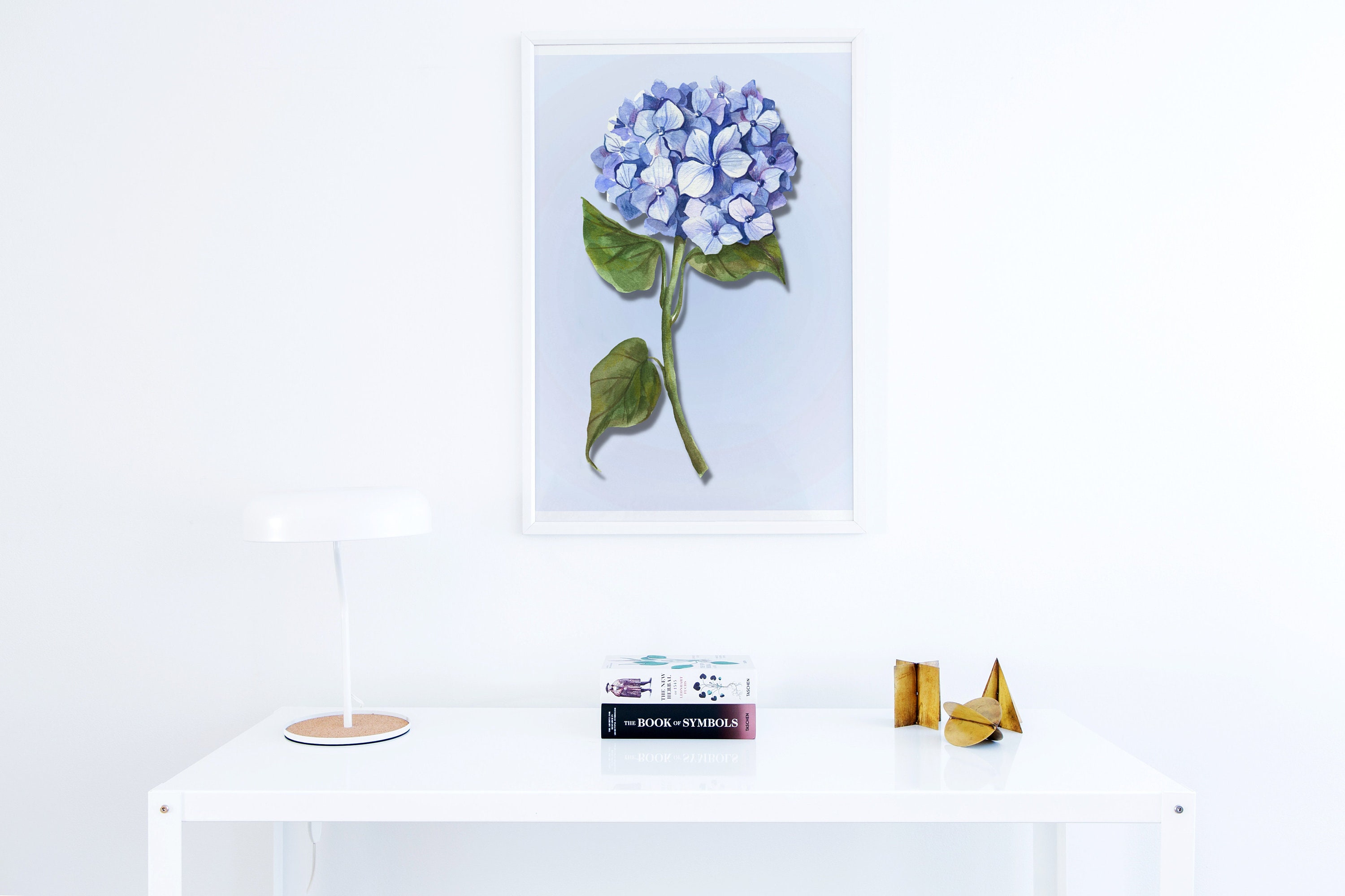 Blue Hydrangea Watercolor Print: Botanical Wall Art (digital Download ...