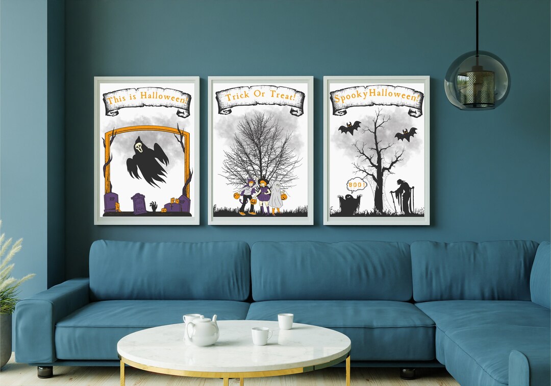Halloween Gallery Wall Art Set: Spooky Printable Posters (digital ...