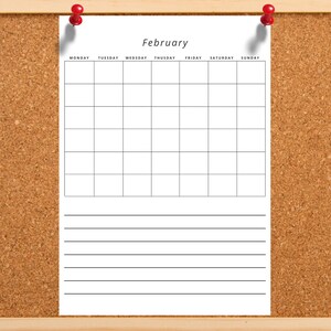 Printable Blank Monthly Calendar: Undated Minimalist Design (PDF) - Etsy