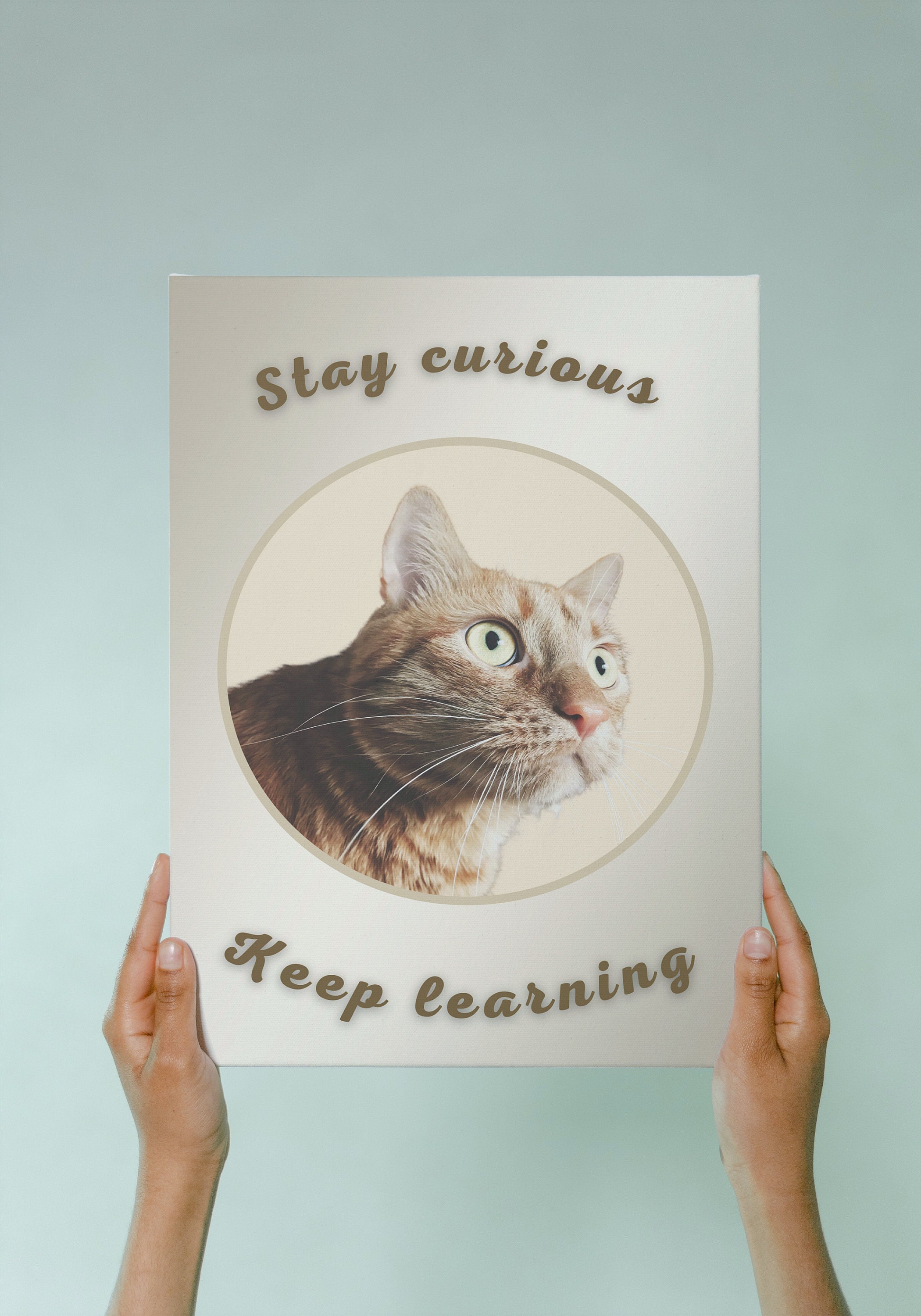Printable Motivational Cat Poster Funny Wall Art Classroom Etsy