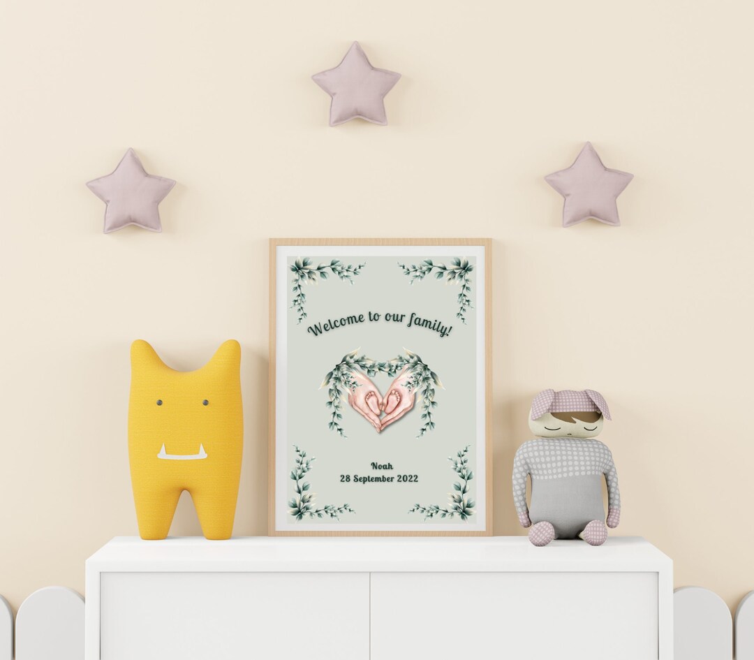 Personalized Wall Art Prints Perfect for Baby Shower Gifts or Nursery