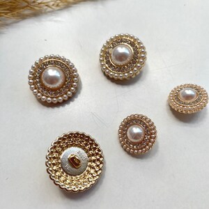 Buttons, white and gold, approx. 18 mm, 25 mm, for coats, jackets, dresses image 2