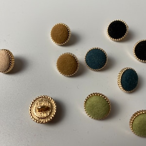 Velvet Buttons Light Pink Light Brown Green Petrol or Black Approx 12mm for Coat Jacket Dresses image 3