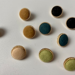 Velvet Buttons Light Pink Light Brown Green Petrol or Black Approx 12mm for Coat Jacket Dresses image 1