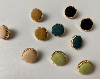 Boutons en velours rose clair, marron clair, vert, bleu sarcelle ou noir environ 12 mm pour les robes de veste manteau