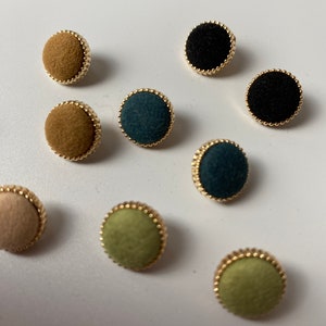 Velvet Buttons Light Pink Light Brown Green Petrol or Black Approx 12mm for Coat Jacket Dresses image 2