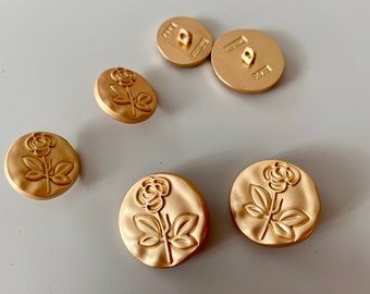 Buttons, white, gold with roses, about 18 mm or 22 mm, for coat, jacket, dresses #7