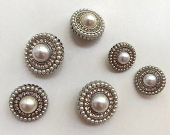 Buttons White Silver Approx 18mm 22mm 25mm for Coat Jacket Dresses