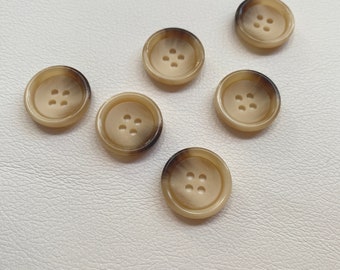Bottoni, set da 5 o 7, beige e marrone, circa 20 mm, per cappotti, giacche, abiti
