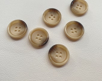 Boutons, lot de 5 ou 7, beige et marron, environ 20 mm, pour manteau, veste, robes