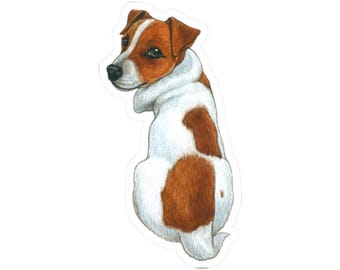 Cute Jack Russell Terrier Dog Sticker, Waterproof Vinyl Decal, Perfect for Laptops, Water Bottles, and Planners, Great Gift Idea