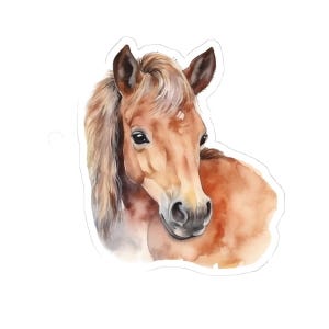 Bellissimo adesivo con cavallo ad acquerello, adesivo in vinile con cavallo, simpatico adesivo con pony per laptop, borraccia, telefono, diario, planner
