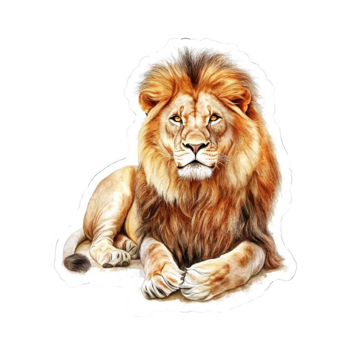 Sticker Lion Animals Lion Stickers, Watercolor Lion, Animal Stickers, Best Friend Gift ...