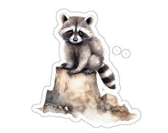 Niedliche Waschbär Aufkleber - Waldtier Vinyl Aufkleber, Wildtiere Kunst für Notebook Wasserflasche Telefon Hülle Waldtier Dekor Geschenk Naturliebhaber