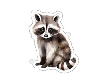 Cute Raccoon Vinyl Sticker, Animal Sticker for Laptop, Water Bottle Decal, Eco Friendly Sticker Gift, Fun and Adorable Racoon