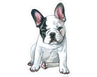 Cute French Bulldog Sticker, Vinyl Dog Decal, Frenchie Lover Gift, Waterproof Puppy Sticker, Laptop Decoration, Phone Sticker
