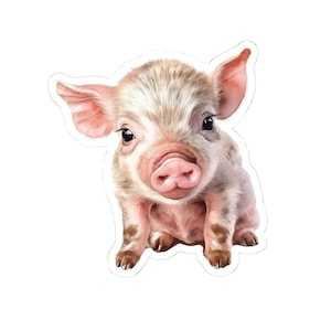 Cute Piglet Sticker, Fun Farm Animal Decal, Adorable Pig Gift, Animal Lover Vinyl Sticker, Perfect for Laptop Water Bottle