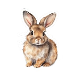 Adorable Bunny Rabbit Sticker, Cute Animal Decal, Perfect for Laptop, Water Bottle, Journal, Eco Friendly Vinyl Sticker