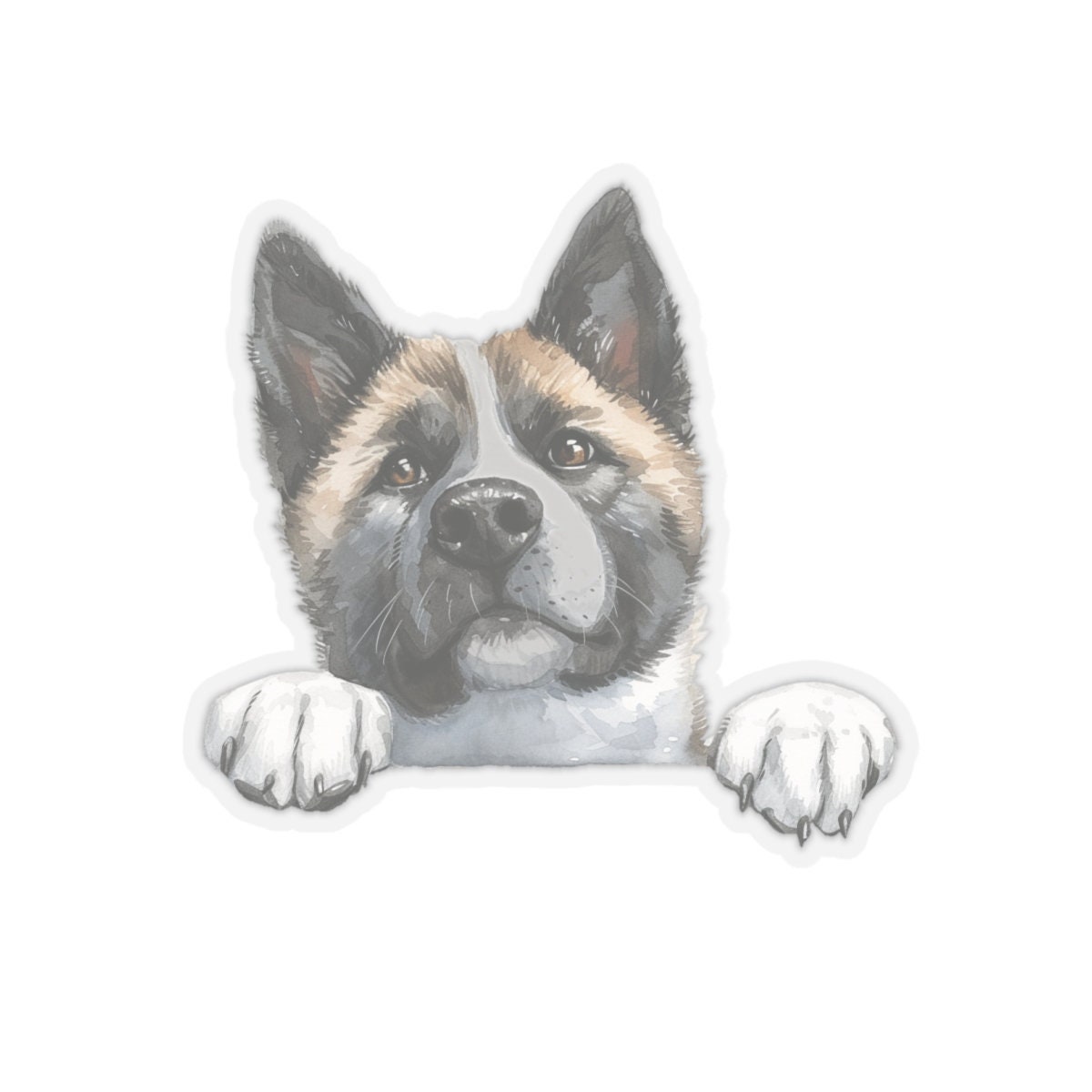 American Akita Sticker, Peeking Dog Waterproof Vinyl Sticker for