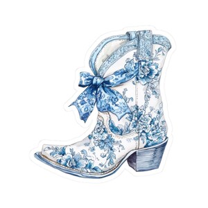 Floral Cowboy Boot Stickers, Cute Western Stickers, Country Girl Stickers, Waterproof Decal, Laptop Stickers, Water Bottle Stickers