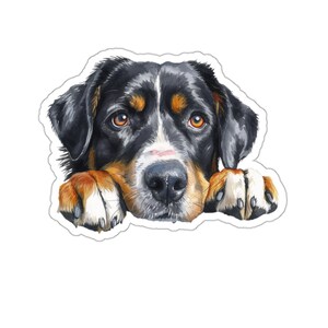 Entlebucher Sennenhund Aufkleber, wasserdichter Vinyl-Aufkleber für Laptop Wasserflasche Telefon Wand Auto Fenster Aufkleber Geschenk