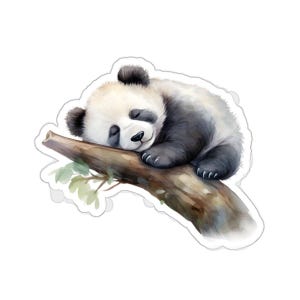 Schlafender Panda Aufkleber, niedlicher Panda Aufkleber, Tieraufkleber, Laptop Aufkleber, Geschenk für Panda Liebhaber, Wasserflasche Aufkleber