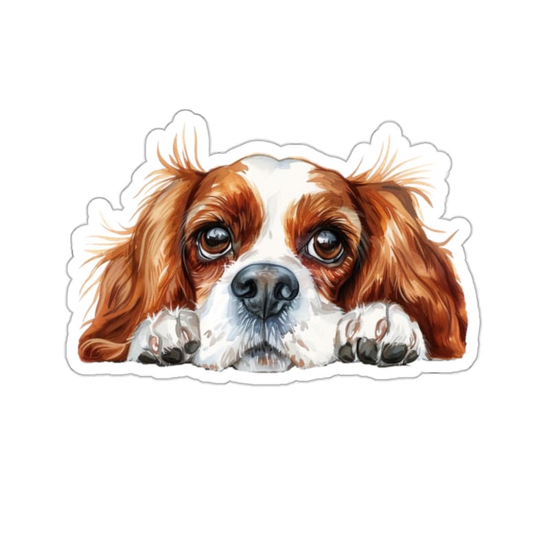 Cavalier King Charles Sticker, Peeking Dog Waterproof Vinyl Sticker for ...